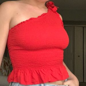 One shoulder cropped top